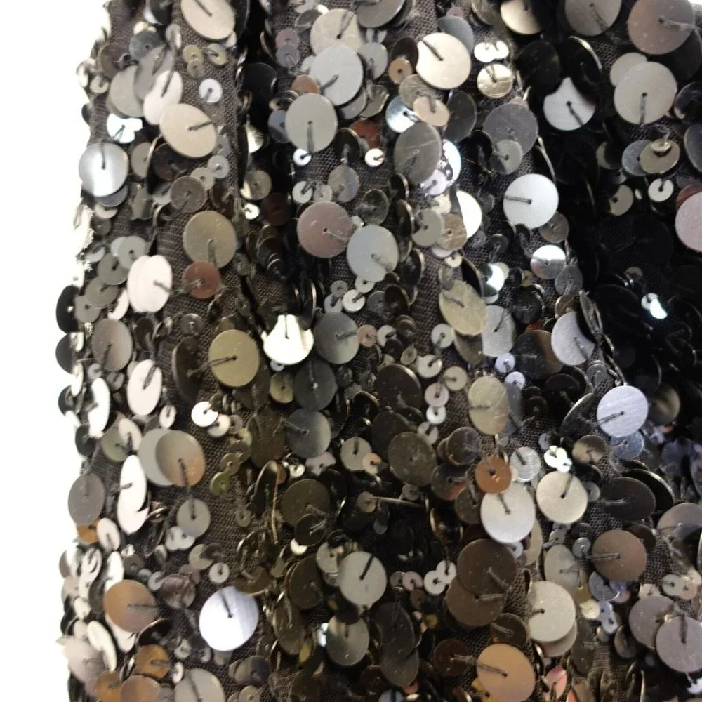Scala Dress Small Black Mini Bodycon One Shoulder Sequin Party Evening Allover - Picture 10 of 11